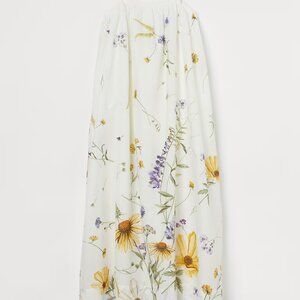 H&M  Linen-blend floral spring Dress  Color - Cream/floral